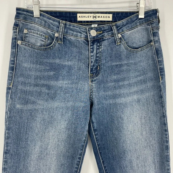 Ashley Mason Pants Women's 9 Blue Denim Skinny Stretch Midrise Stonewashed Jeans - Picture 4 of 7